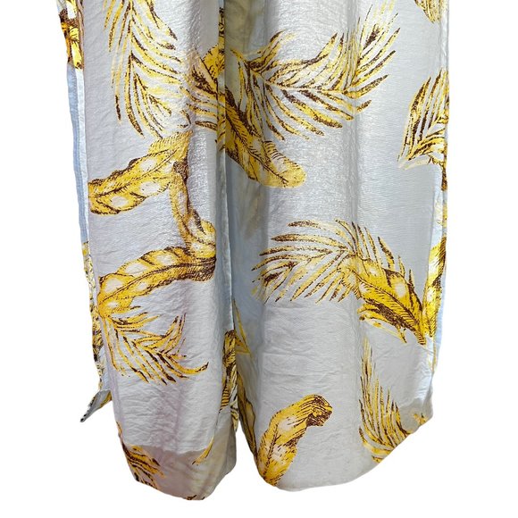 Buffalo Trading Co. Featherweight Light Blue & Yellow Palm Leaf Print Ro… - Picture 7 of 10